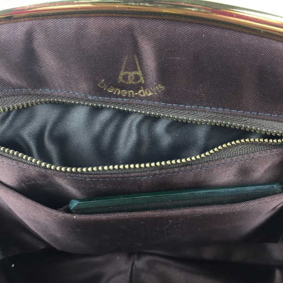 Bienen-Davis VTG 50s Kiss Lock Fine Cord Handbag - Picture 7 of 11